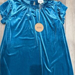 BiBi Blue Velvet Top